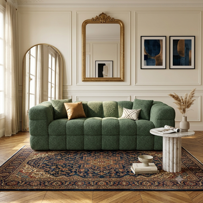 Canapé Modulaire en Tissu Bouclé  – 3 Places