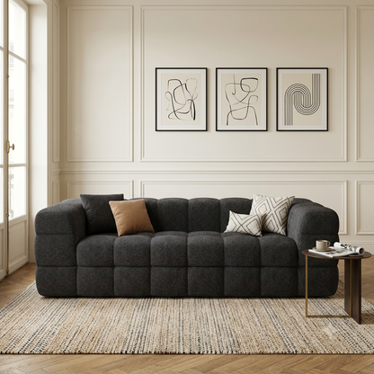 Canapé Modulaire en Tissu Bouclé  – 3 Places