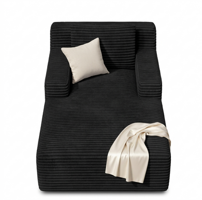 Méridienne en Velours Côtelé  – Chaise Longue 1 Place