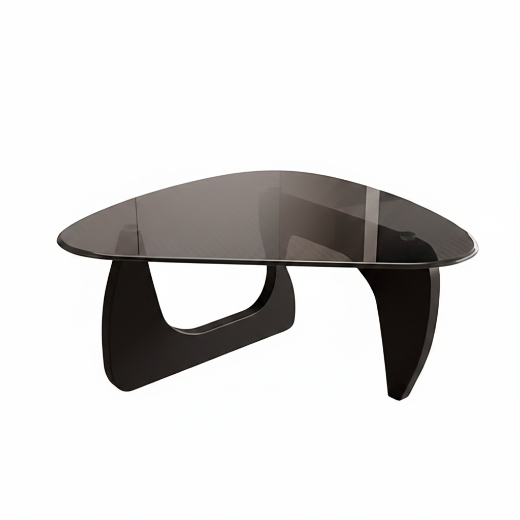 Table Basse Noguchi Verre et Bois 80cm – Design Contemporain
