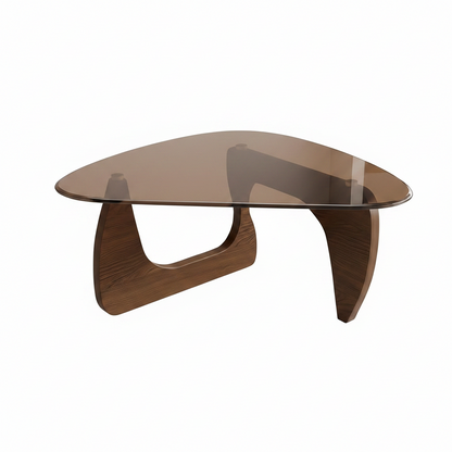 Table Basse Noguchi Verre et Bois 80cm – Design Contemporain