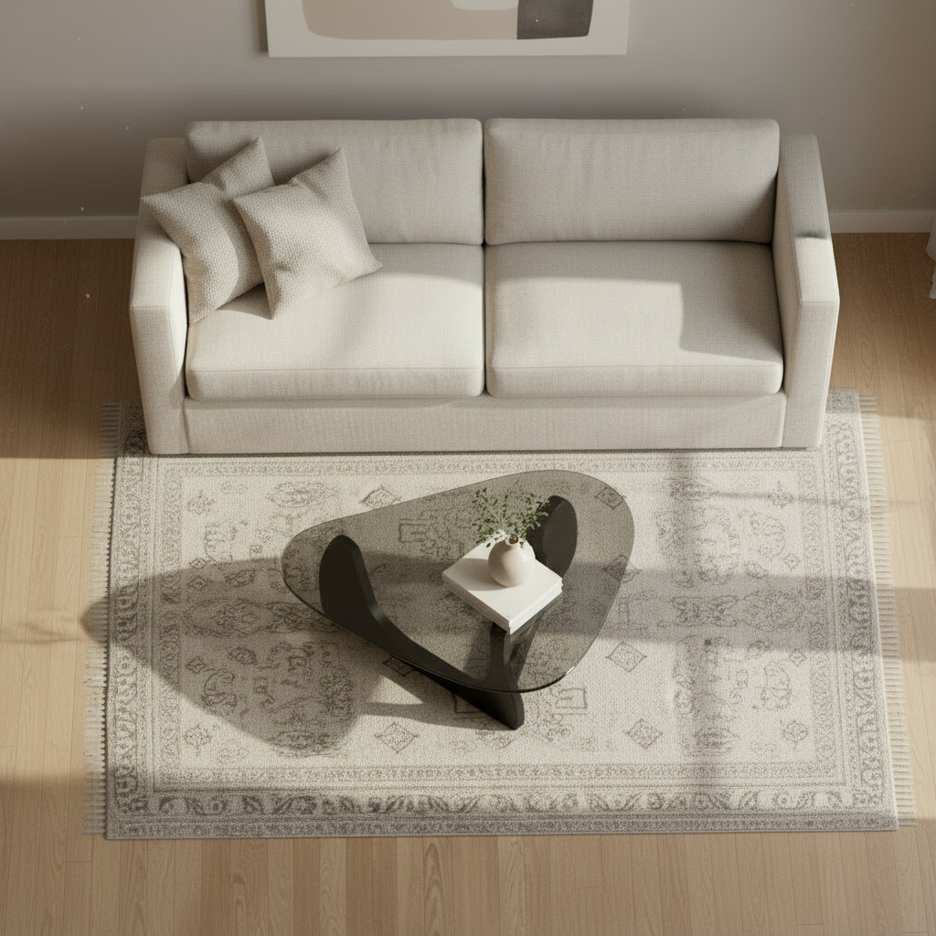 Table Basse Noguchi Verre et Bois 80cm – Design Contemporain