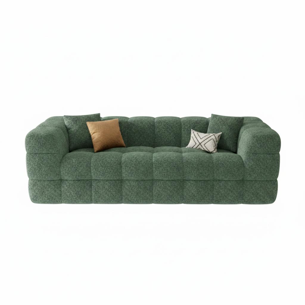 Canapé Modulaire en Tissu Bouclé  – 3 Places